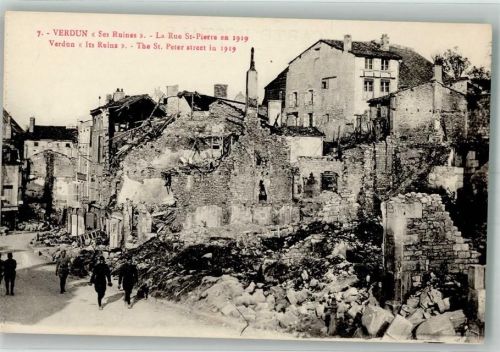 Verdun La Rue St. Pierre 1919 Ruinen