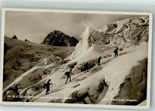Foto Risch-Lau Im Gletscherbruch d. Fermuntferner Hüttenstempel