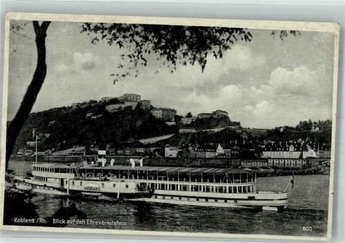 Koblenz Raddampfer Vaterland Schloss Ehrenbreitstein