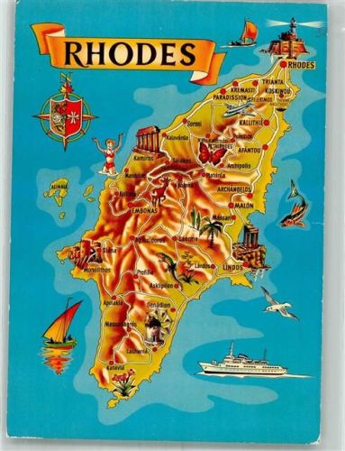 Lindos Landkarte Rhodos