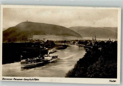 Höxter 1929 Raddampfer der Oberweser-Personen-Dampfschiffahrt Verlag Thoericht Nr. 11309