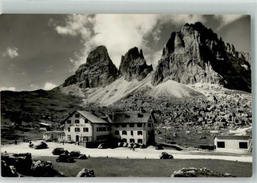 Sellajoch 1953 Gasthaus Rufugio Passa Sella Auto