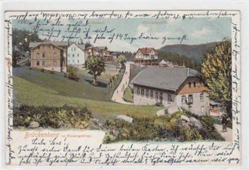 Brückenberg Brückenberg - Bierutowice / Kreis Hirschberg - Jelenia Góra im Riesengebirge mit Sanssouci und Franzenshöh gelaufen. Gute Erhaltung.