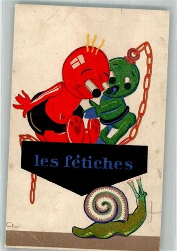 Paris Zwei komische Gestalten beobachten eine Schnecke Werbekarte Raoul Schuhe am Montmartre KEINE AK Viele Büge