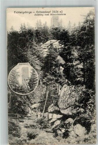 Ochsenkopf 1913 Aufstieg zum Aussichtsturm Hüttenstempel