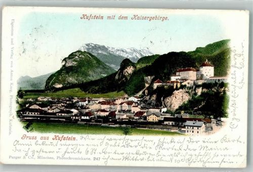 Kufstein 1900 Schloss Bahnhof