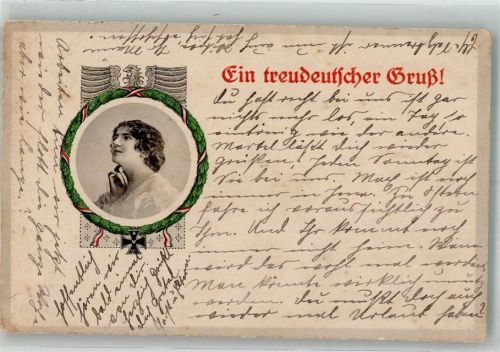 1917 Ein treudeutscher Gruß Frau Eisernes Kreuz S.V.D. Serie 1511/6