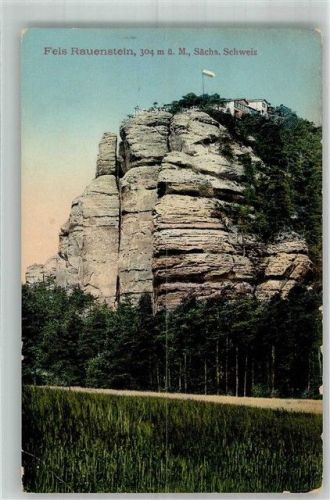 Rathen Kurort 1916 Felsen Rauenstein mit Gasthaus