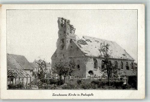 Langemark Poelcapelle Kirche zerschossen