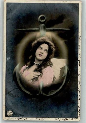 1905 Portait einer jungen Frau als Engel mit Anker Nr. 257/3
