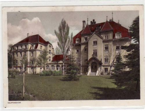 Naunhof Naunhof mit Hauptansicht vom Genesungsheim gelaufen von 1939. Leicht fleckig, sonst gut erhalten.