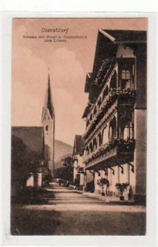 Oberstdorf Oberstdorf im Allgäu. Teilansicht Hotel und Dependance zum Löwen gelaufen 1913. Top Erhaltung.