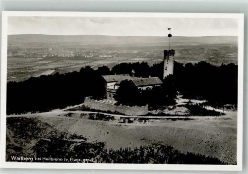 Heilbronn 1939 Fliegeraufnahme vom Wartberg mit Gasthaus und Wartbergturm