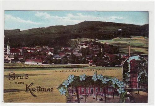 Walddorf Walddorf mit Turm und Wirtschaft am Kottmar gelaufen von 1910. Gute Erhaltung.