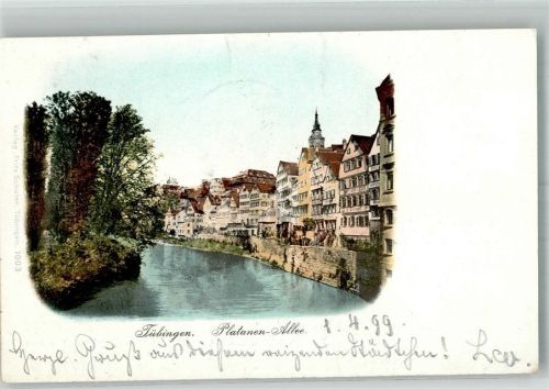 Tübingen 1899 Adelskorrespondenz Platanenallee