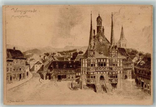Wernigerode sign. Jander, Carl Marktplatz mit Rathaus