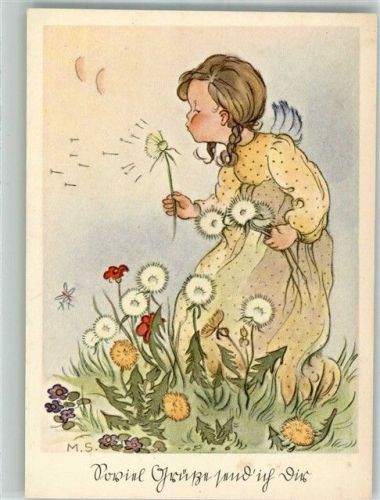 1941 sign. Savelsberg, Margret Kleiner Engel mit Pusteblume