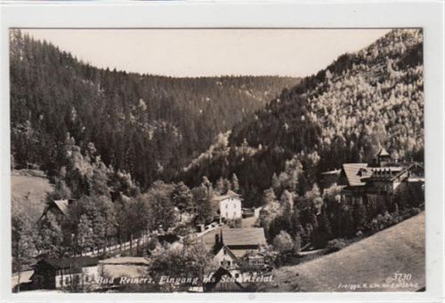 Bad Reinerz Bad Reinerz / Duszniki-Zdrój - Kreis Glatz / Klodzko. Eingang ins Schmelzetal ungelaufen Top Erhaltung.