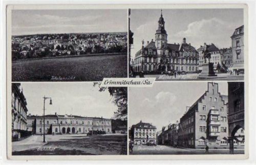 Crimmitschau mit 4 Abbildungen gelaufen, Marke entfernt, handschriftliches Datum von 1944. leichte Eckabschürfungen, leichter Stempeldurchdruck, sonst gut erhalten