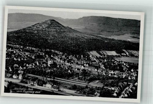 Weilheim 1941 Fliegeraufnahme des Ortes mit Bahnhof und der Peterskirche