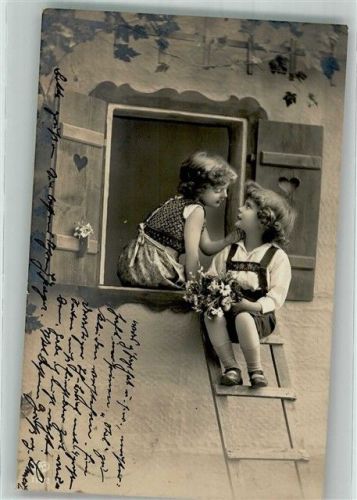1914 Kinder fensterln Nr. 413/2