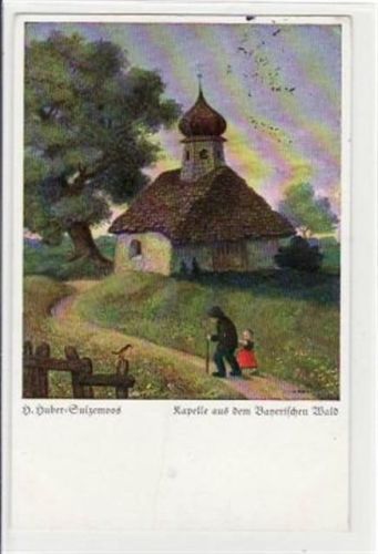 Sulzemoos, Künstlerkarte H. Huber mit Kapelle gelaufen von 1932 kleiner Knick oben rechts und unten in der Mitte, leichte Stempelspuren, sonst gut erhalten Sulzemoos, H.