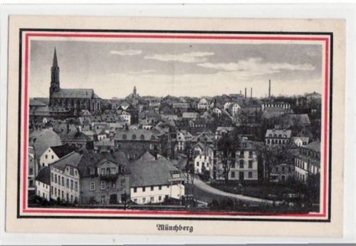 Münchberg mit Gesamtansicht. Feldpost, mit Stempel von 1915. Gute Erhaltung.