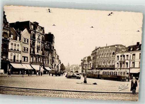 Roubaix 1952 Auto Straßenbahn GeschäftPlace de la Gare Rathaus