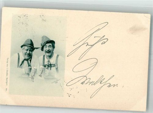 1898 Zwei fröhliche Männer mit Bier Fotograf Hildenbrand Adelskorrespondenz