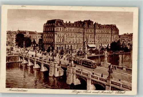 Amsterdam 1931 Amstel Hotel Straßenbahn