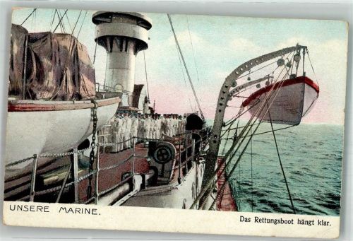 1912 Rettungsboot hängt Klar