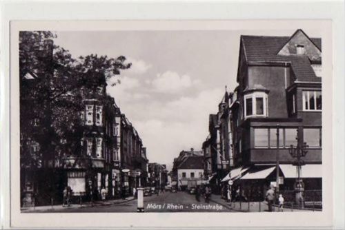 Moers Moers mit Steinstraße gelaufen, mit Marke und Stempel von 1942. Leichter Stempeldurchdruck, sonst gut erhalten