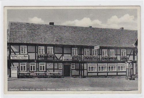 Ilsenburg mit Gasthaus Weißes Roß Besitzer Fr. Meves gelaufen von 1939 kleiner Knick rechte untere Ecke Sonst gut erhalten.