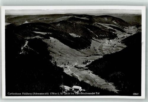 Feldberg 1939 Fliegeraufnahme vom Caritashaus Feldberg mit Menzenschwander Tal