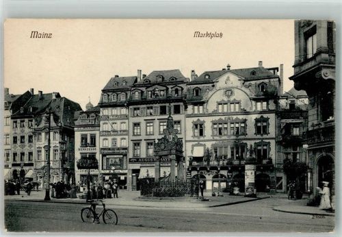 Mainz Marktplatz Litfaßsäule Fahrrad Geschäft Möbel Werkzeuge