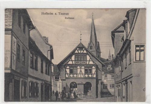 Hofheim am Taunus. Rathaus gelaufen, 1914. Gute Erhaltung.