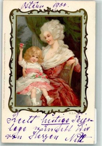 1900 Adelskorrespondenz Künstler Postkarten Serie No 1066 Glückliche Zeit