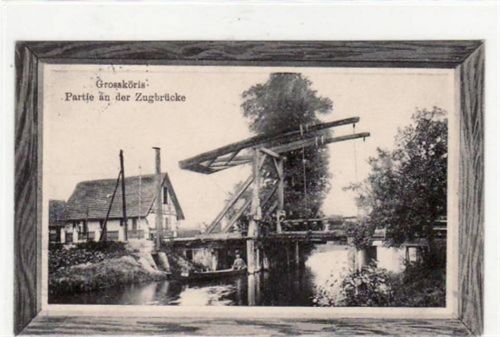 Großköris. Abgebildet ist eine Partie an der Zugbrücke. Postalisch befördert mit Marke 1916. Top Erhaltung.