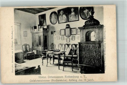 Rothenburg Gelehrtenzimmer im Historischen Ortsmuseum aus dem 19. Jahrhundert Fotograf Ohmeyer