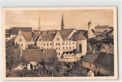 Untermarchtal. Exerzitienhaus mit Kirche, Dorfkirche und Erziehungsanstalt z. Guten Hirten gelaufen. Marke entfernt. Gute Erhaltung.