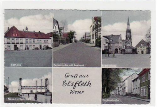 Elsfleth, 5 Abbildungen mit Rathaus und Marktplatz ungelaufen Gute Erhaltung.