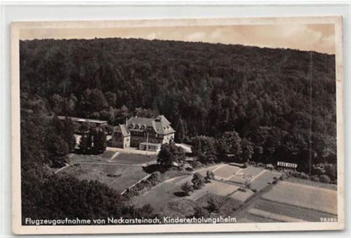 Neckarsteinach Neckarsteinach. Flugzeugaufnahme von dem Kindererholungsheim gelaufen. Marke entfernt. Leicht bügig, sonst gut erhalten
