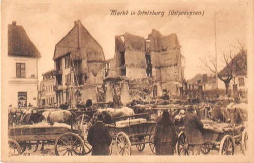 Ortelsburg Markt in Ortelsburg / Szczytno, Ostpreussen ungelaufen Sehr gut erhalten.