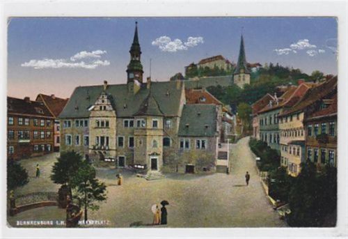 Blankenburg Blankenburg i. H. mit Marktplatz und Schloss ungelaufen kleiner Riß rechter Rand, sonst gut erhalten.