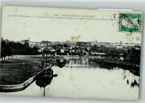 Angouleme 1925 Hafen Briefmarke Bidlseite