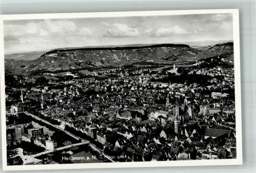 Heilbronn 1937 Fliegeraufnahme der Stadt mit der Kilianskirche und Neckarbrücke