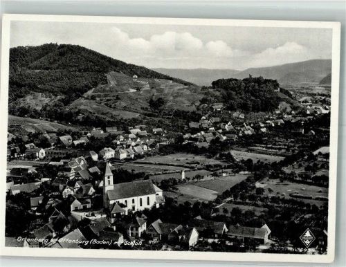 Ortenberg 1937 Fliegeraufnahme des Ortes mit Kirche St. Bartholomäus