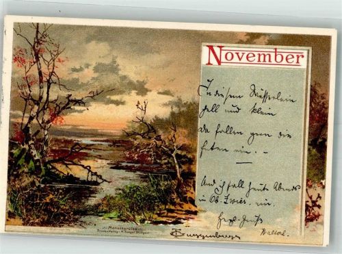 1899 Monat November Eine trostlose Herbstlandschaft Adelskorrespondenz