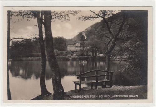 Bad Lauterberg Bad Lauterberg. Wiesenbeker Teich gelaufen, 1930. Leichter Stempeldurchdruck, kleiner Knick unten rechts, sonst gut erhalten