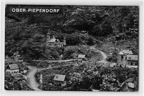 Oberlößnitz im Fiedlergrund. Miniaturstadt Ober-Piependorf im dritten Reich ungelaufen leichte Abschürfungen, kleiner Knick unten rechts, sonst gut erhalten WK II